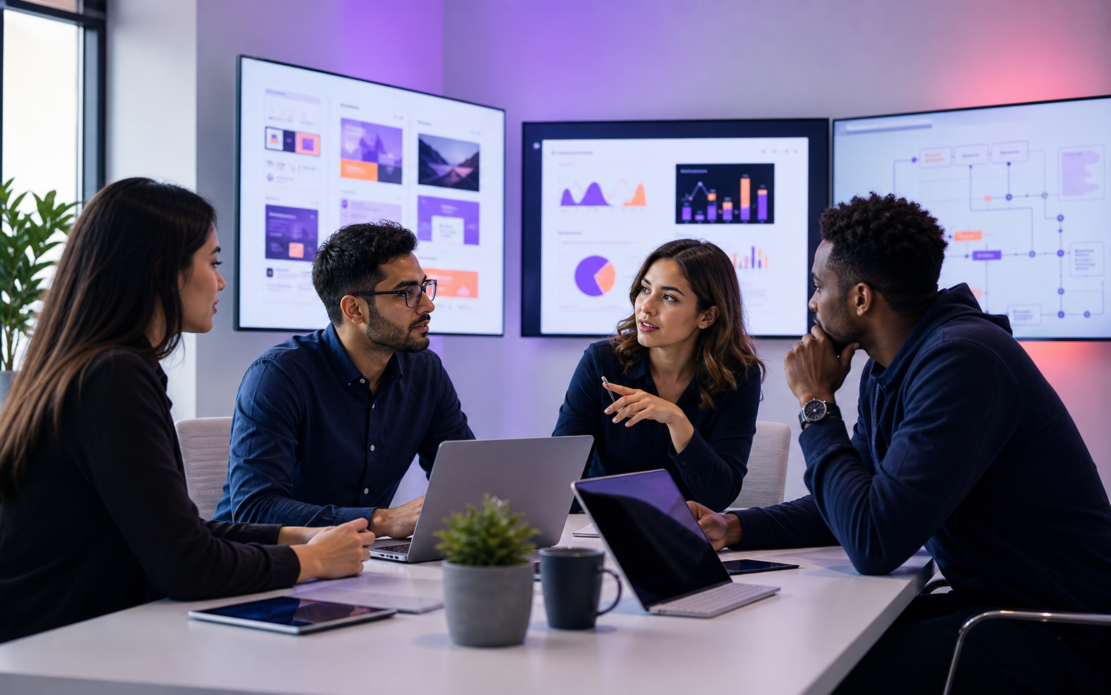 effective about us page with team strategy discussion