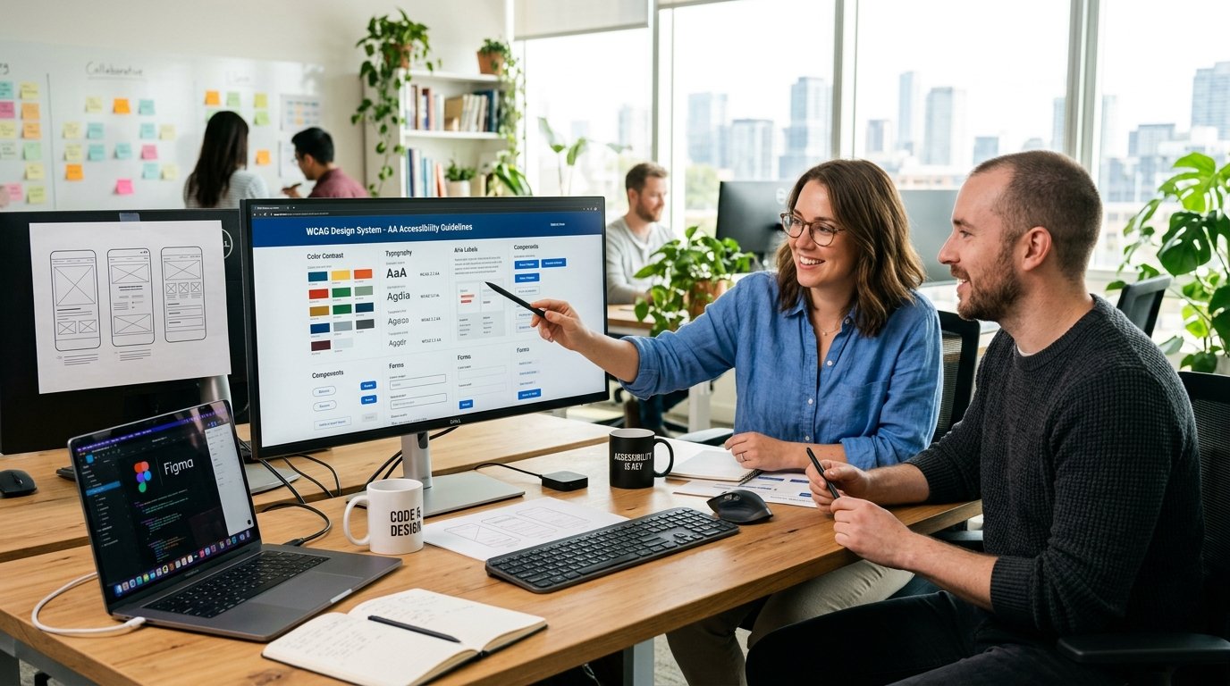 Website accessibility guide developer analyzing WCAG compliance standards