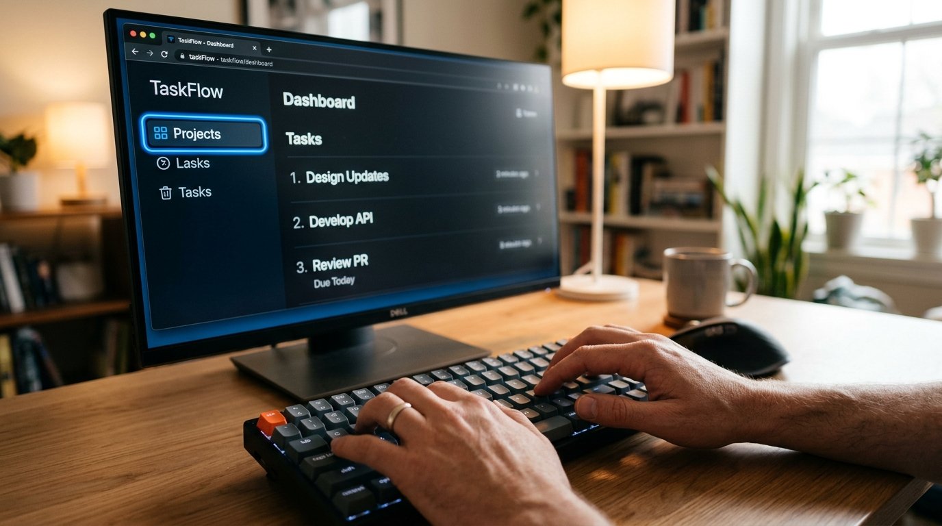Close up shot of developer hands using keyboard navigation shortcuts